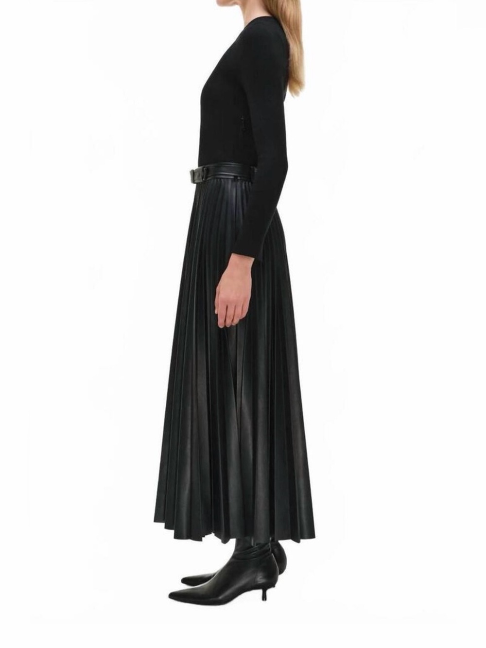 NEW SIMKHAI abilene knit combo midi dress | Black, Small - Picture 4 of 16